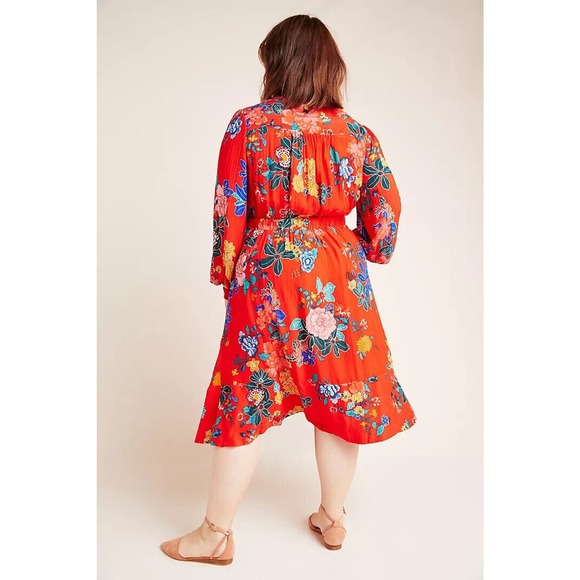 by Anthropologie Boswell Textured Wrap Tunic Faux Wrap Dress Plus Size 24W - Picture 4 of 16